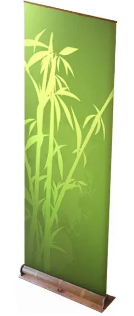 Greenline-RollUp "Bambus rund"  mit Bedruckung (greenline)
